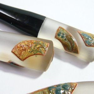 水晶エナメル画べっ甲櫛笄2