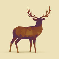 Deer polygon orange purple silhouette