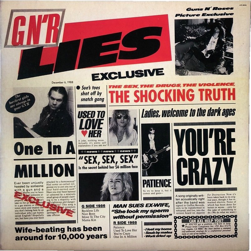 Guns N' Roses "GN'R LIES" Brazil Original LP ① [Ver.from "No Brasil"]