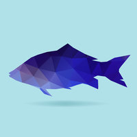 Fish polygon silhouette
