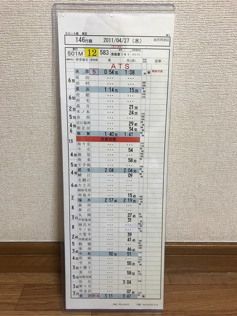 運転時刻表 天王寺電車区