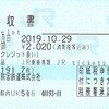 西日本旅客鉄道　企画乗車券　吉備之国くまなくおでかけパス　岡山福山エリア自由周遊区間　西予約セe010発行　岡山駅幹内UK5受取　20191029