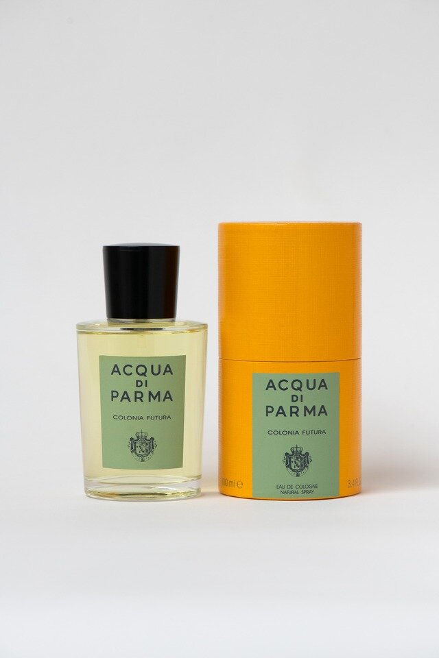 <a href="https://acquadiparma.jp/product/product-775/" target="_blank">コロニア フトゥーラ</a>　オーデコロン［100mL］¥21,450（税込）／アクア ディ パルマ（インターモード川辺 フレグランス本部）