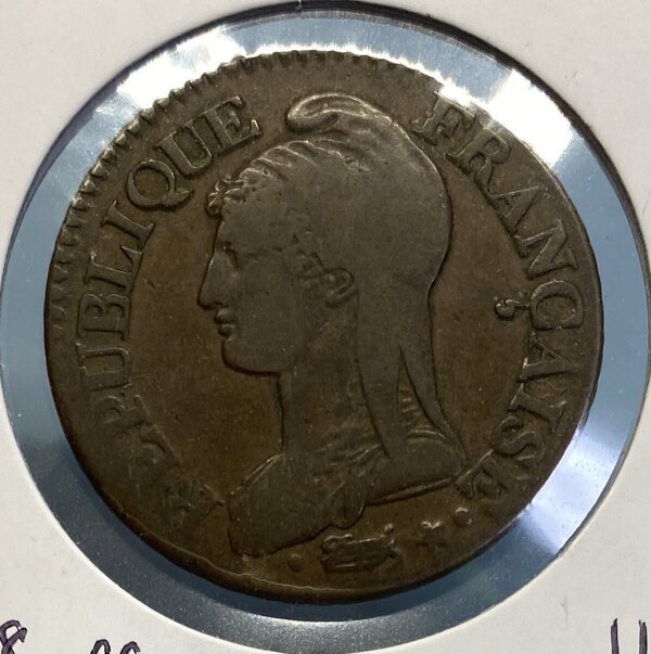 1888年ベルギー領コンゴ 1サンチーム銅貨と2サンチーム銅貨と