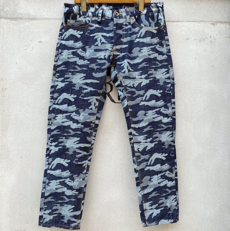 LG 0502 Blue Camouflage Denim Pants