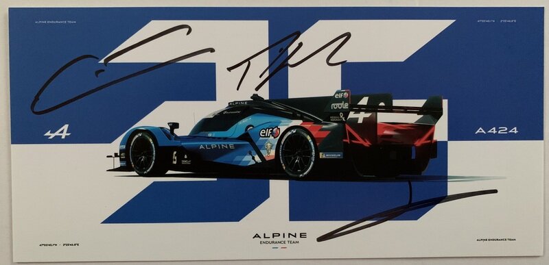 2024 35号車 ALPINE ENDURANCE TEAM ジュール・グーノン&フェルディナント・ハプスブルク&シャルル・ミレッシ 直筆サイン入りドライバーズカード