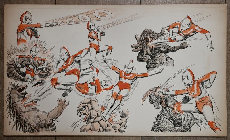 ウルトラマン・帰ってきたウルトラマン・南村乔之さんの肉筆イラスト原画