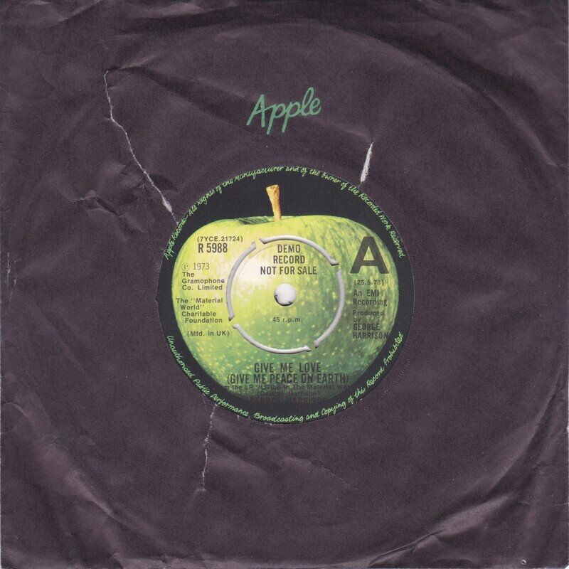 "GIVE ME LOVE (GIVE ME PEACE ON EARTH)" DEMO (UK 7")