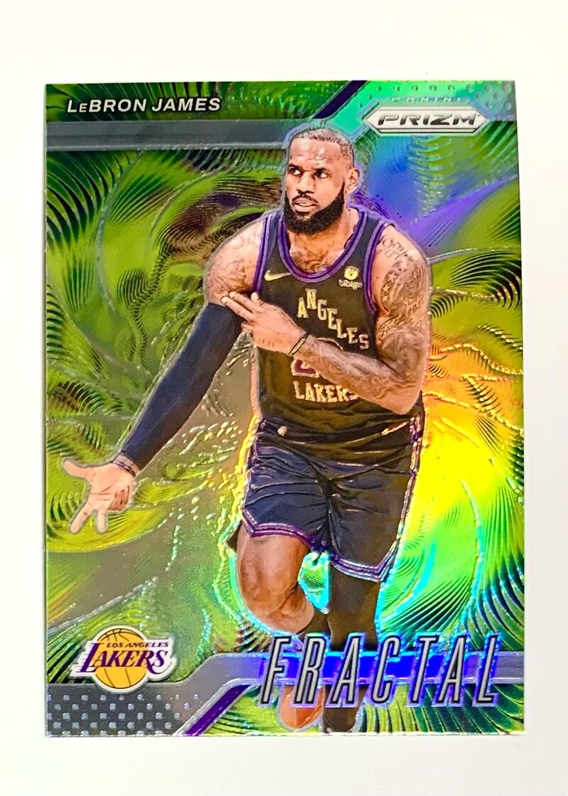 2024-25 Panini Prizm Basketball Fractal Silver Prizms 3 LeBron James, Los Angeles Lakers