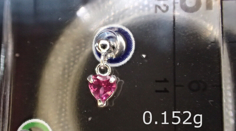 [ピアス033] ハート ピンク1石