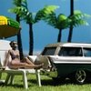 BEACH GIRLS with 1957 CHEVROLET 150 HANDYMAN STATION WAGON