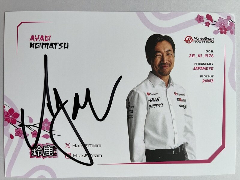 2025 小松 礼雄 直筆サイン入りチームプリンシパルカード 日本GP ver.(2025 ハース )