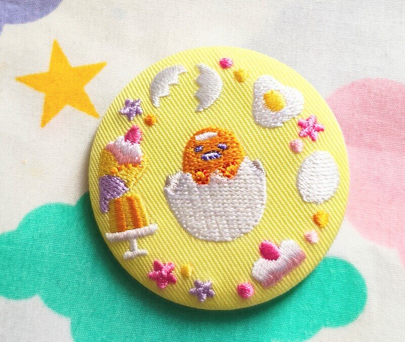 サンリオキャラクターズ 刺繍缶バッジビスケット2