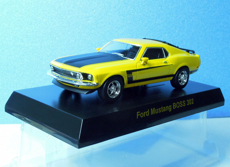 FORD MUSTANG BOSS 302 1969 1/64 KYOSHO (Yellow)
