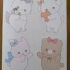 すき色アニマルズシール