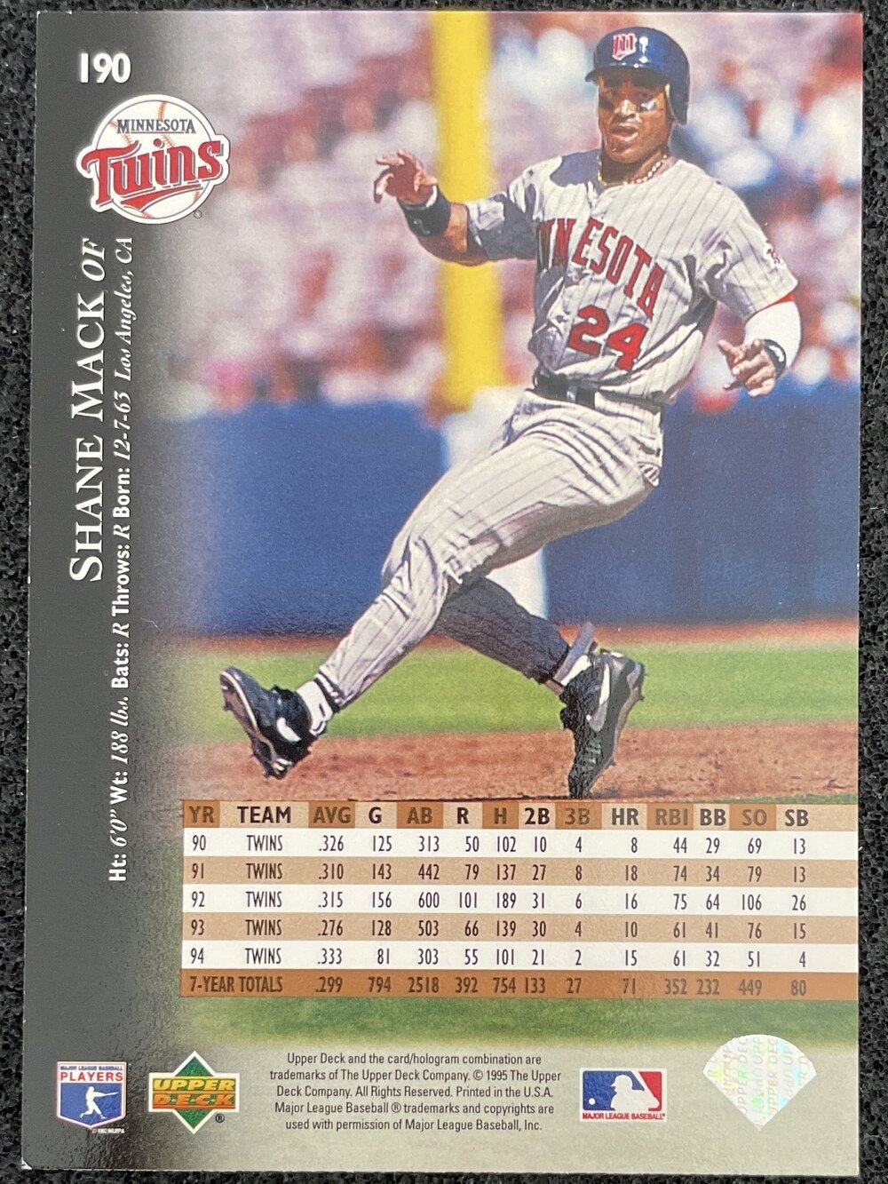 UPPER DECK 1995 シェーン・マック(1995-96 巨人) 展示中 in